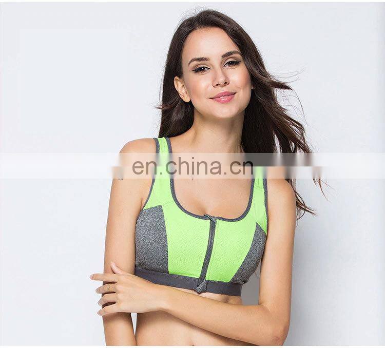 Women Zipper Push Up Sports Bras Running Vest Gym Workout Running Tops Sportswear Yoga Sport Top
