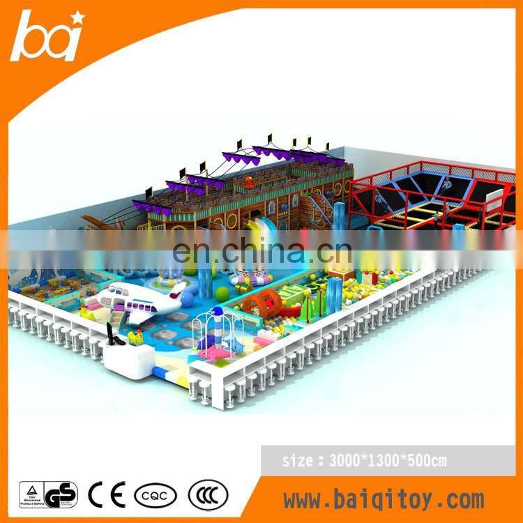 Amusement park custom theme plastic kids playground indoor toys equipment with slides