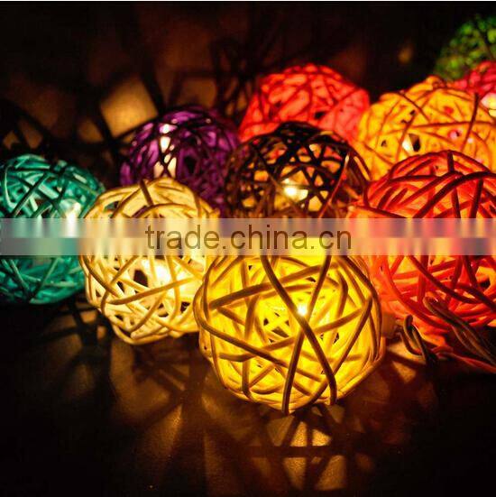 Solar Powered Handcraft 20LEDS Rattan Ball light Plug-in Decoration Light Holiday Lighting