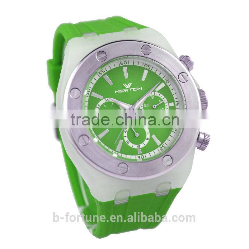 FT1318_GN 3 eyes PC Translucent Case Silicone Strap japan movt quartz prices image watches