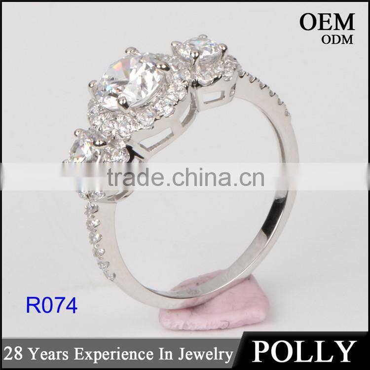 Top quality solid jewellry factory price ring 14K gold AAAAA CZ ring wedding band ring fashion jewelry