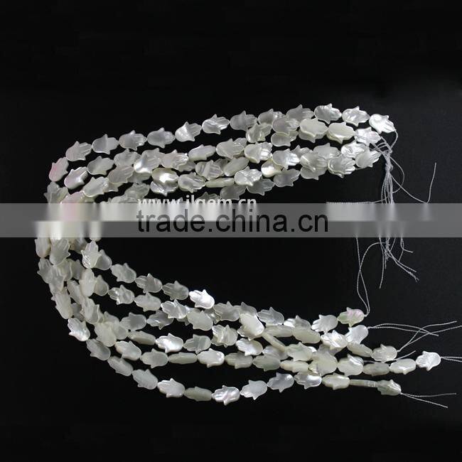 Australia White Mother of Pearl Hamsa Shape Stone With Wholesale Fashion Jewelry