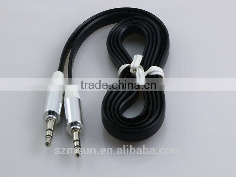 various color noodle pattern audio adapter cable