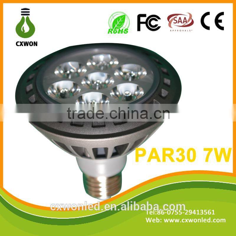 7w 2015 new hot selling led par30 e27, par30 light, par30 spotlight