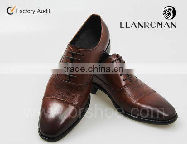 High quality new design men pointed toe genuine leather cowhide