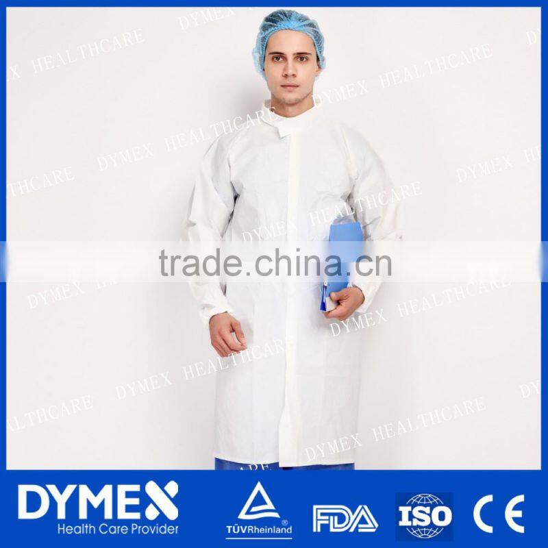 Disposable Nonwoven Fabric Knit Collar Lab Coats