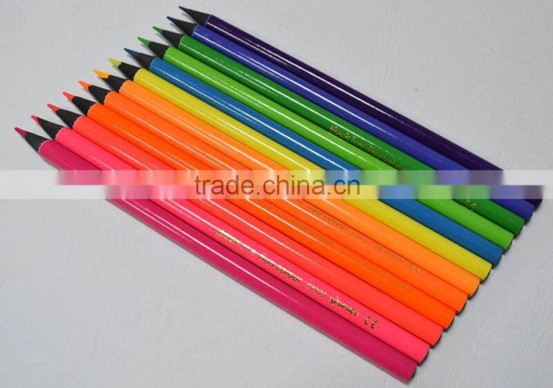 Black Wood Fluorescent Coloured Pencil; Fluorescent Lead Coloured Pencil