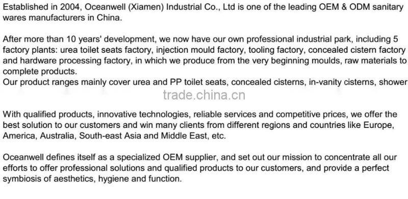 Duroplast toilet seat cover with normal close hinge for the bathroom