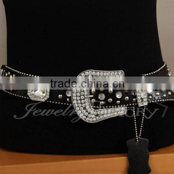 Genuine Leather Crystal Fashion Belt