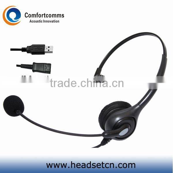 High quality noise cancelling monaural usb headset for call center HSM-600FPQDUSBS