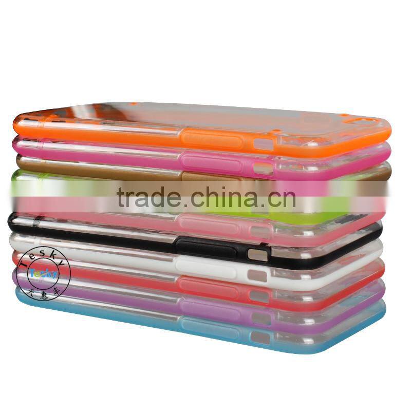 TPU bumper with clear back cover for iphone 6 , for iphone 6 case