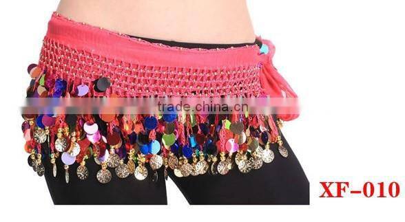 fushia belly dance belt belly dance scarf (XF-010)