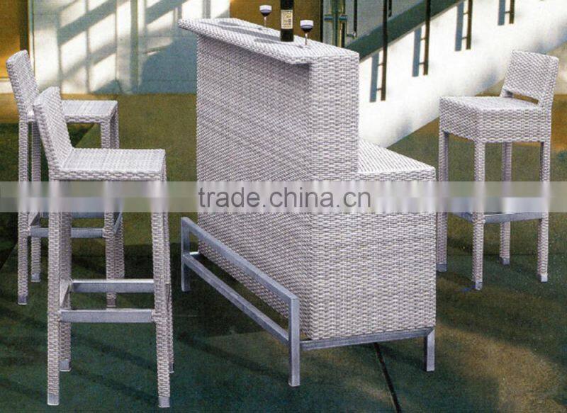 wicker bar table and chair set