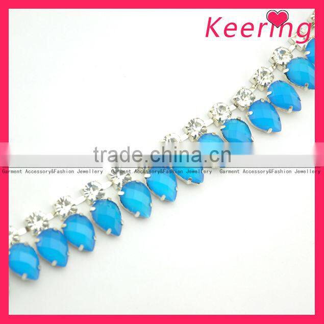 fashion blue crystal rhinestone chain WRC-086