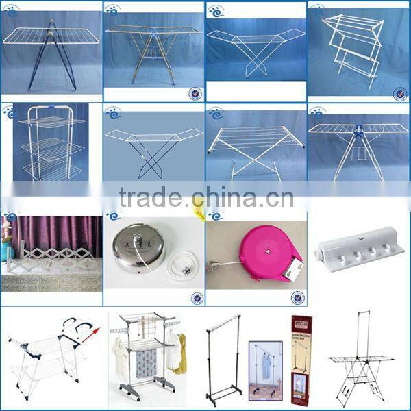 Heavy Duty Portable Retractable Balcony Folding Metal Clothes Rack