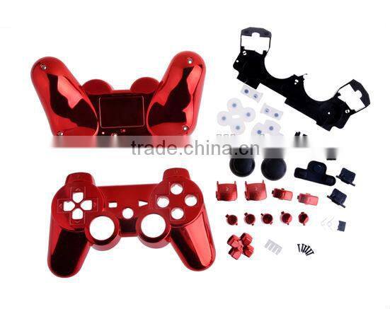 Custom Red Chrome Shell for PS3 Chrome Housing for Playstation 3 Controller Full Shell Plus Full set Buttons