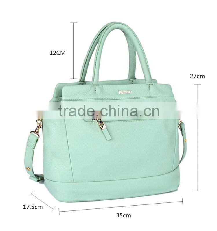 Super soft leather fitness bag,Spearmint bag with Zippered Clutch Bag