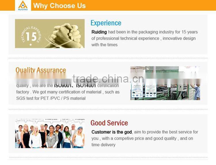 custom PET/PVC/PP box transparent