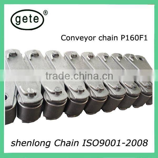 Pitch 150mm conveyor roller chain with A2 attachments every link one side. Use for mesh belt conveyor machine