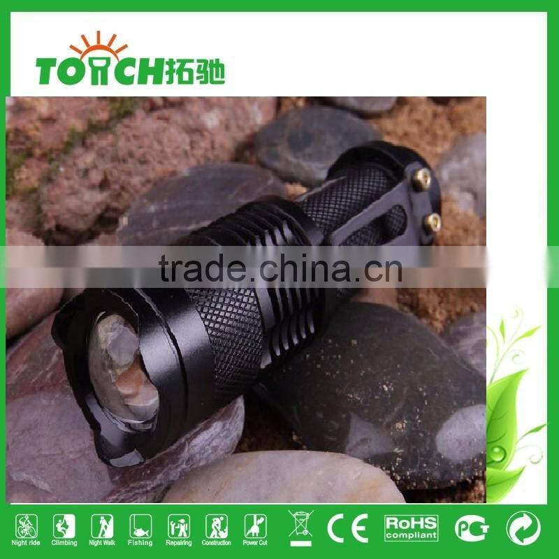 super waterproof mini led flashlight cre e Q5 fouce zoomable mini pocket led lamp 1*14500/AA Battary for outdoor hiking