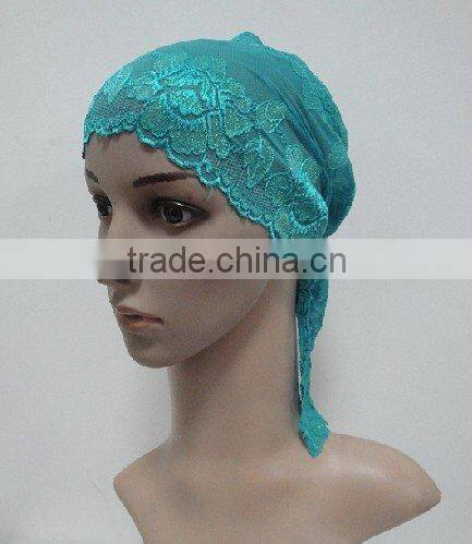 C015 new muslim tie back lace underscarf