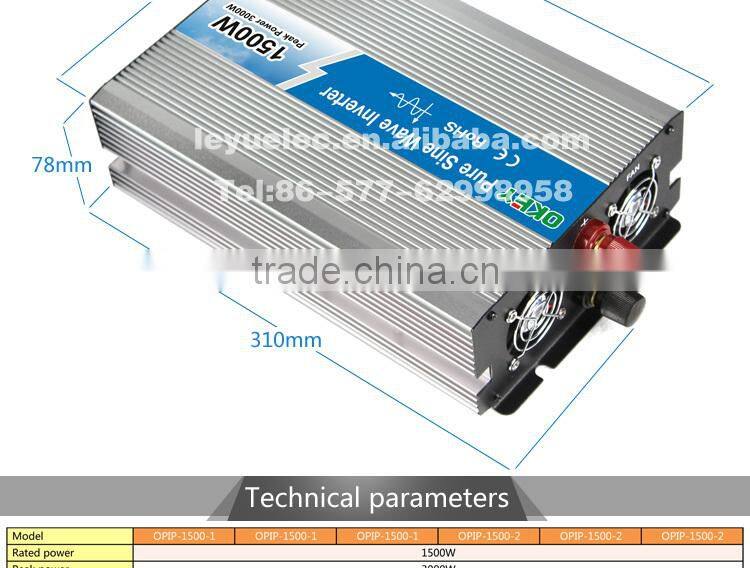 OPIP-1500-1-24 High frequency 100% full power 60Hz 24v 110v solar 1500w dc to ac power inverter
