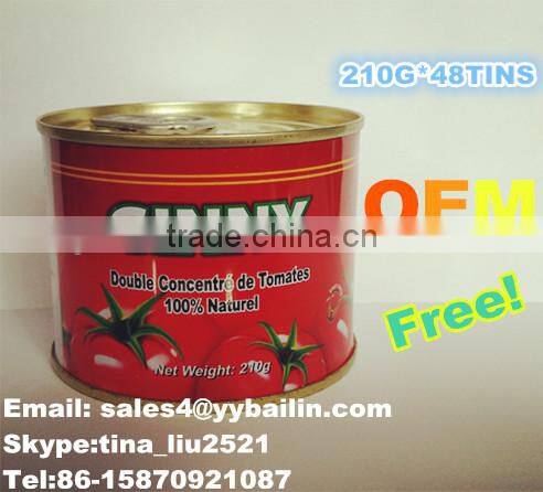Factory sell metal tin 210g canned ST-RITA tomato paste to Africa market looking for distributors in africa