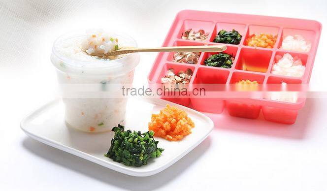 BPA Free Silicone Baby Blocks Freezer Storage Container