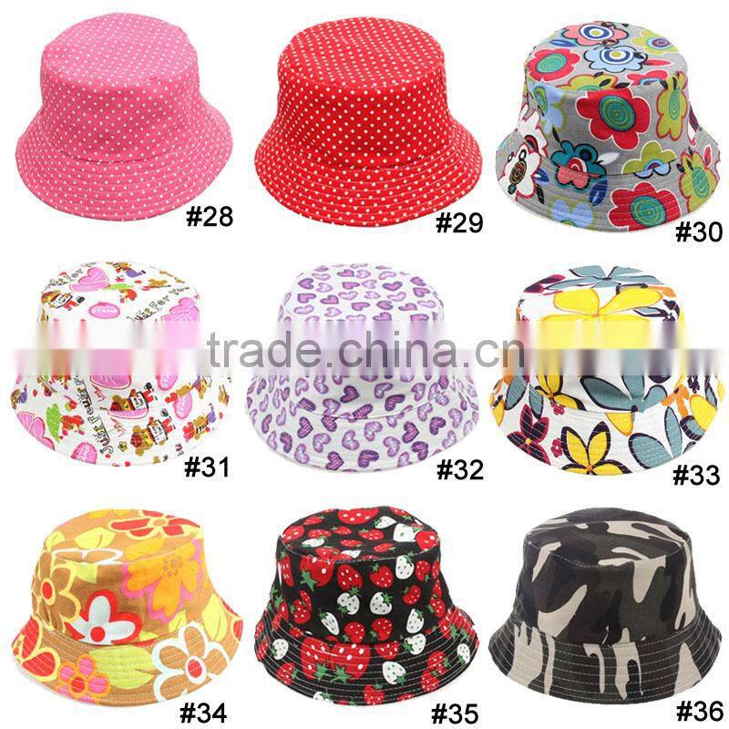 kids floral print bucket hat sun cap
