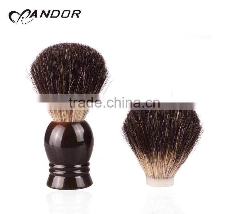 Black pure badger hair shaving brush knot 20mm Dia 60mm Loft