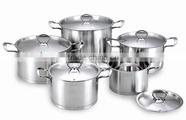 10pcs set 555 stainless steel clear polishing cooking pot/stock pot