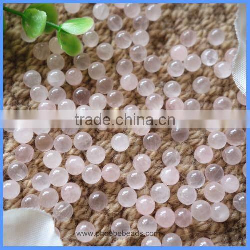 4mm 6mm 8mm 10mm 12mm Half Drilled Round Natural Pink quartz Loose Beads Gemstone For DIY Earrings Making HD-PQSR4mm