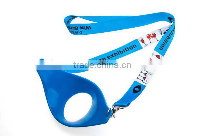 Popular Design Colorful Beer Wine Bottle Glass Holder Lanyard