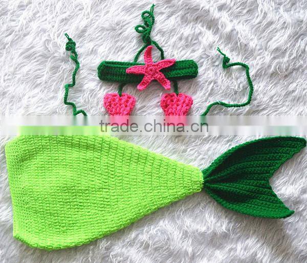 wholesale fashion costume crochet mermaid tail newborn photo props