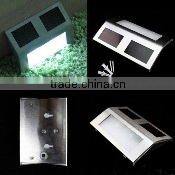 Waterproof 4 LED Solar Stair Light Step Light Garden Modern Stainless Steel Outdoor Light