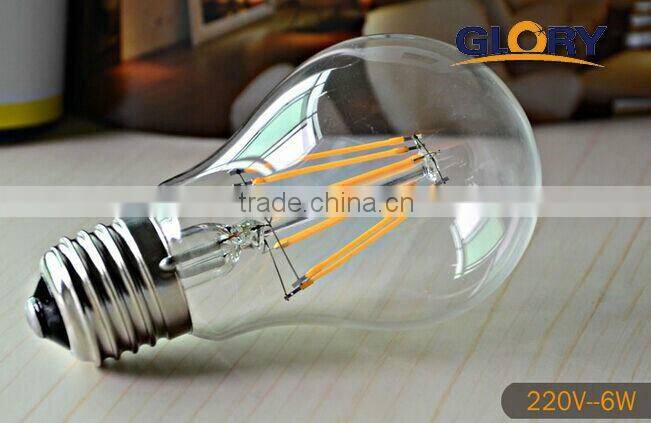 E27 E14 B22 G45 dimmable filament led bulb,2W 4W 6W led filament lamp, dimmable led filament bulb