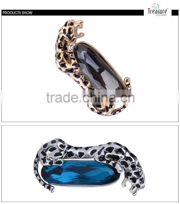 Hot selling new fashion men's brooch, sexy Leopard and big rhinestone brooch