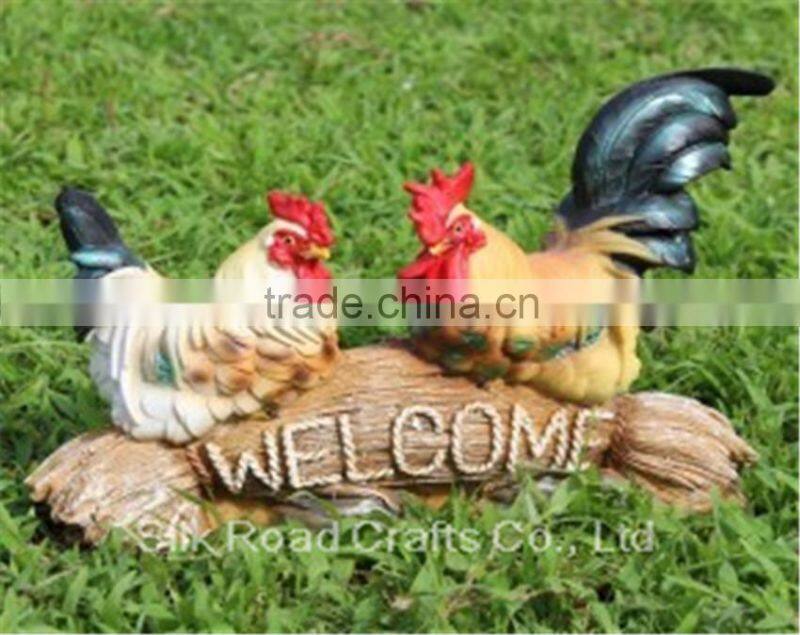 Decoration resin animal statue cock