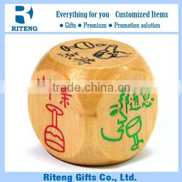 Good Quality Wooden Logo Screen Printing Dice