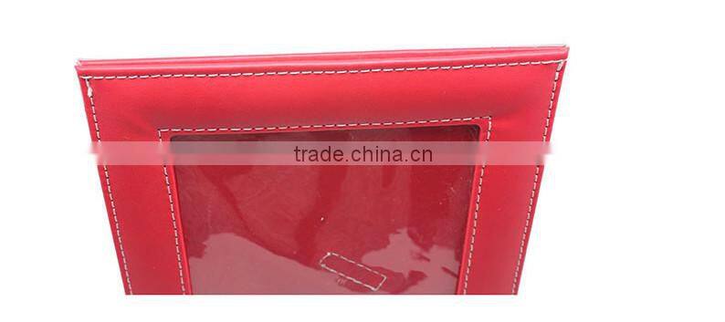 Most popular exquisite and high quality square leather small photo frame