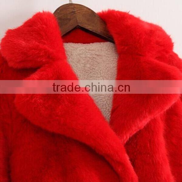 girls long winter fake fur coat trench coat wholesale