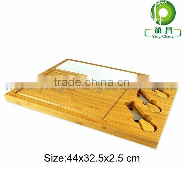 bamboo cheese board set with knife
