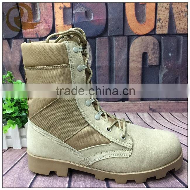 2016 new fashion cheap price khaki combat military desert boots