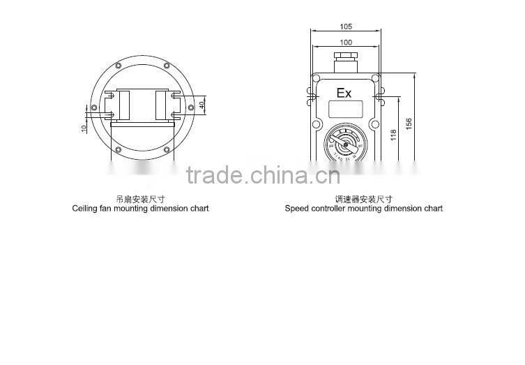 high quality best selling BAS51 explosion proof ceiling fan IIB DIP