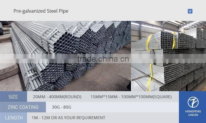 hot sale pre galvanized welded tube hot sale manufactory