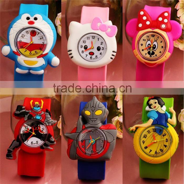 Cute cheap children animal cartoon silicone electronic clap students watch slap watch