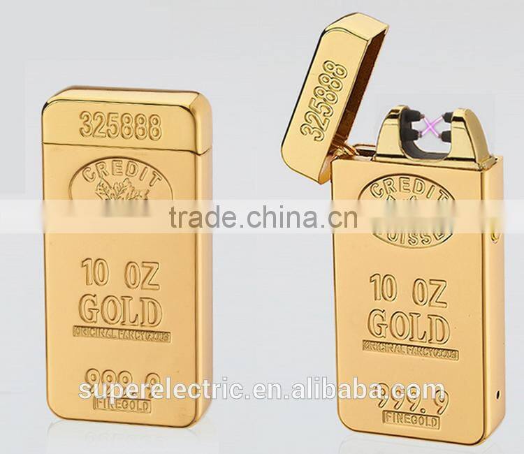 Made in China high quality wholesale usb charged electric double arc cigarette lighter