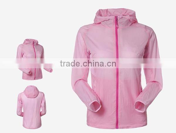 2015 Woman Light Windproof Skin Running Coat Jacket