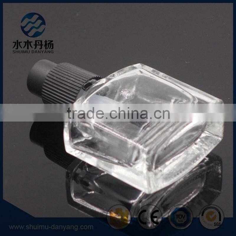 Luxury 8ml flat glass nail polish bottle empty square bottle