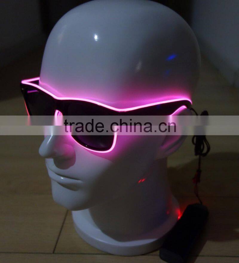 Specialize in High luminance Blue-green EL wire sunglasses / Blue-green EL sunglasses / Blue-green EL glasses